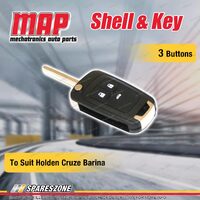 MAP 3 Button Remote Shell & Key Requires Key Cutting for Holden Cruze Barina