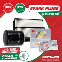 NGK Iridium Spark Plugs & NTK Air Oil Filter for Kia Grand Carnival VQ 3.8 06-10