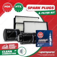 NGK Iridium IX Spark Plugs & NTK Filter Kit for Subaru Forester SG S11 2.5 02-05