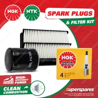 NGK Standard Spark Plugs & NTK Air Oil Filter for Volkswagen Golf MK5 1.6L 05-09