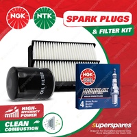 NGK Iridium IX Spark Plugs & NTK Air Oil Filter for Mazda 323 BJ 1.8L 98-03