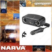Narva Cigarette Lighter Plug Extended Lead Accessory Sockets Usb Socket 81052Bl