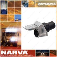 Narva 7 Pin Heavy-Duty Round Metal Trailer Socket With Rubber Boot 82094