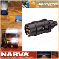 Narva 7 Pin Large Round Plastic Trailer Plug 30A At 12V 82181Bl Premium Quality