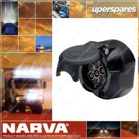 Narva 7 Pin Large Round Plastic Trailer Socket 30A At 12V 82052Bl