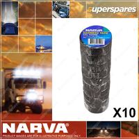 Narva Width 19mm PVC Harness Tape Black 10 Rolls Thickness 0.13mm Strength 400g