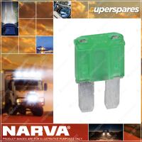 Narva 30 Amp Green Color Micro 2 Blade Fuse Blister Pack Of 5 Part NO.of 52430BL