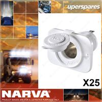 Narva Heavy Duty Accessory Socket White for RV and Marine Bull Pack of 25