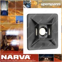 Narva Black UV Weather Resistant Cable Tie Mounts 28 X 28mm 5 Pack Blister Pack