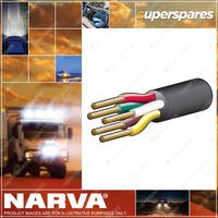 Narva 5A 2.5mm 5 Cores Trailer Cable 10M Red Green Yellow White Brown