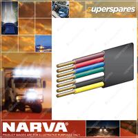 Narva 4A 2mm Flat 7 Cores Trailer Cable 30M Length With Black Sheath