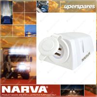 Narva Heavy Duty Surface Mount Dual Usb Socket White for RV and Marine Blister