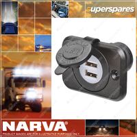 Narva Heavy-Duty L.E.D Illuminated Dual Usb Socket Blister Pack Of 1