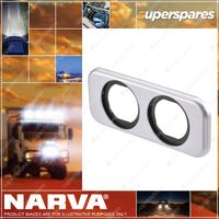 Narva Twin Blank Flush Mount Housing Silver Blister Pack Part NO. of 81149SBL
