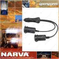 Narva HD Adaptor Cigarette Lighter Plug To Twin Accessory Sockets Blister
