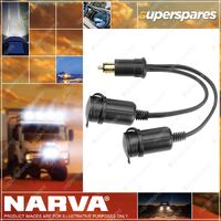 Narva Heavy Duty Adaptor Merit Plug To Twin Accessory Sockets Blister Pack