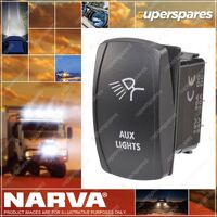 Narva 12/24V Off/On Led Illuminated Sealed Rocker Switch With Aux Lights Symbol