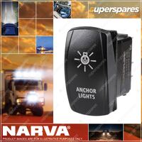 Narva 12/24V Off/On LED Illuminated Sealed Rocker Switch W/ Anchor Lights Symbol