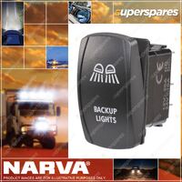 Narva 12/24V Off/On Led Illuminated Sealed Rocker Switch W/ Backup Lights Symbol