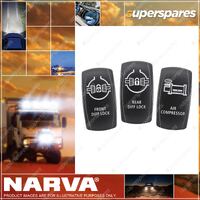 Narva Actuator Panel Front Diff Lock/Rear Diff Lock/ Air Compressor Blister Pack