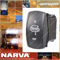 Narva 12/24V On/Off/On Illuminated Sealed Rocker Switch W/Winch Symbol