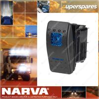 Narva 12V Illuminated Off/Momentary On Sealed Rocker Switch Blue Blister Pack