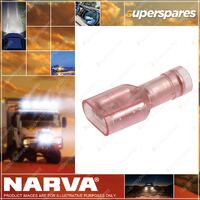 Narva 6.3x0.8mm Female Blade Terminal Red polycarbonate fully insulated 100 Pack