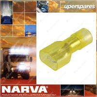 Narva Fully Insulated - 6.3 X 0.8mm Male Blade Terminal - Yellow Color 50 Pack