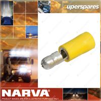 Narva 5.0mm Male Bullet Terminal Yellow Color Pack of 50 Part NO.of 56155