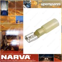 Narva 6.3 X 0.8mm Adhesive Lined FeMale Blade Terminal Yellow Color 50 Pack