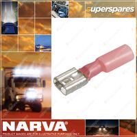 Narva 6.3 X 0.8mm Adhesive Lined Female Blade Terminal Red Blister Pack Of 20