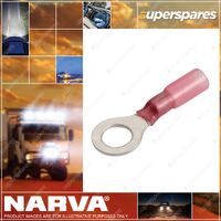 Narva 6.3mm Adhesive Lined Ring Terminal Red Color Pack of 50 Part NO.of 56362