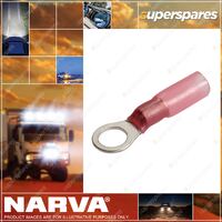 Narva 5.0mm Adhesive Lined Ring Terminal Red Color Pack of 50 Part NO.of 56360