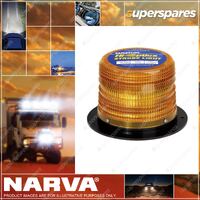 Narva High Output LED Strobe Light Amber 4 Flash Patterns Flange Base 12/24V