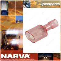 Narva Fully Insulated - 6.3 X 0.8mm Male Blade Terminal - Red Color 50 Pack