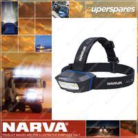Narva Rechargeable LED Head Lamp 250 Lumen 2 x COB LEDs 120 deg angle flood beam