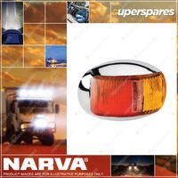 Narva 9¨C33V L.E.D Side Marker Lamp Red/Amber with Oval Chrome Base 0.5m Cable