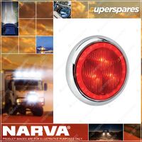 Narva 9 - 33 Volt LED Rear Stop Lamp Red With Red L.E.D Tail Ring W/ Chrome base