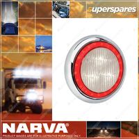 Narva 9¨C33 Volt LED Reverse Lamp White With Red L.E.D Tail Ring W/ Chrome base