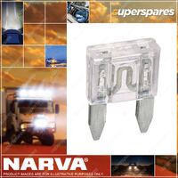 Narva 25 Amp White Mini Blade Fuse with Size 17mm x 11mm - Box Of 50