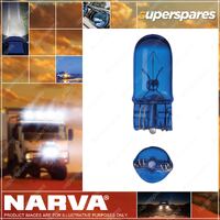 Narva 12 Volt 5W W2.1 X 9.5D Ultra Blue Wedge Premium Globes - Blister Pack Of 1