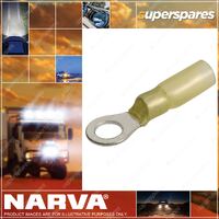 Narva 6.3MM Adhesive Lined Ring Terminal Yellow 1/4" Diameter Blister Pack Of 12