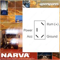 Narva Natural / Red Illuminated Off / On Toggle Switch - push on terminal