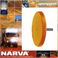 Narva 65mm Dia Amber Retro Reflector With Fixing Bolt - Blister Pack