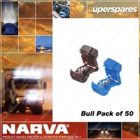 Narva 4mm Blue Ezy-Tap Wire Connectors 6.3 x 0.8 1/4" - Pack of 50