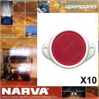 Narva RED RETRO REFLECTOR IN PLASTIC HOLDER WITH DUAL FIXING HOLES Pack of 10