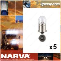 5 pcs of Narva Interior Park Globes - 24 Volt 10W BA15S T-16mm 47618
