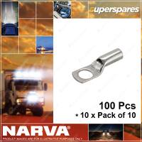 Narva 6mm Cable Size 25 Stud Straight Barrel Cable Lugs 10 x Pack of 10