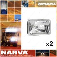 2 x Narva H1 165x100mm 12V 55W High Beam Free Form Halogen Headlamps Lamp Only