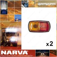 2 x Narva Side Marker Lamps Red Amber 12V and 24V Part NO. of 85760